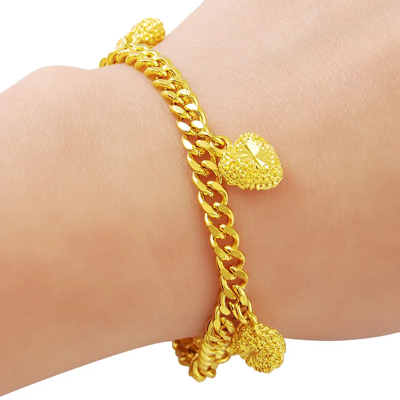 BIGLNY 24k Gold Bracelet 4mm Heart-Shaped Pendant Plating Gold Fashion Bracelet Jewelry Gift For Women Trendy luxury Bracelet
BIGLNY 24k Gold Bracelet 4mm Heart-Shaped Pendant Plating Gold Fashion Bracelet Jewelry Gift For Women Trendy luxury Bracelet