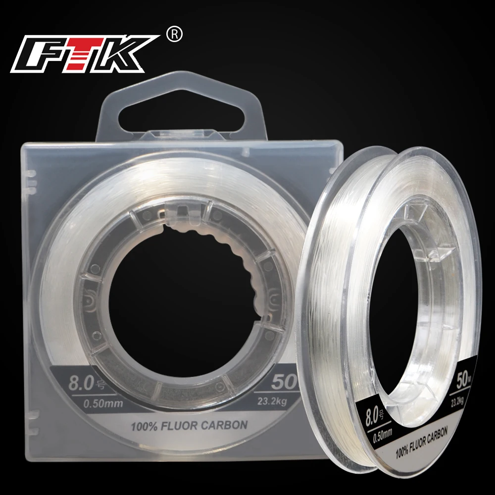 FTK 100% Fluoro Carbon Line 50M 0.8#-10# 0.14mm-0.6mm Japanese Leader Line Carp Fishing Full Sinking Line Fishing Accessories
FTK 100% Fluoro Carbon Line 50M 0.8#-10# 0.14mm-0.6mm Japanese Leader Line Carp Fishing Full Sinking Line Fishing Accessories