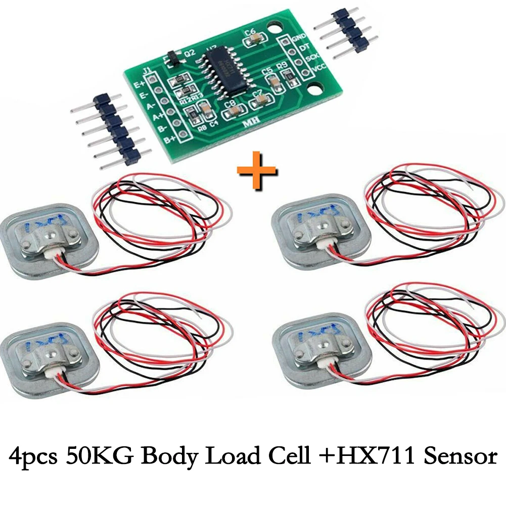 4 X 50KG Body Load Cell Weighing Sensor Scales Sensor With HX711 AD Weighing Module Sensor Industry Commercial Spare Parts
4 X 50KG Body Load Cell Weighing Sensor Scales Sensor With HX711 AD Weighing Module Sensor Industry Commercial Spare Parts