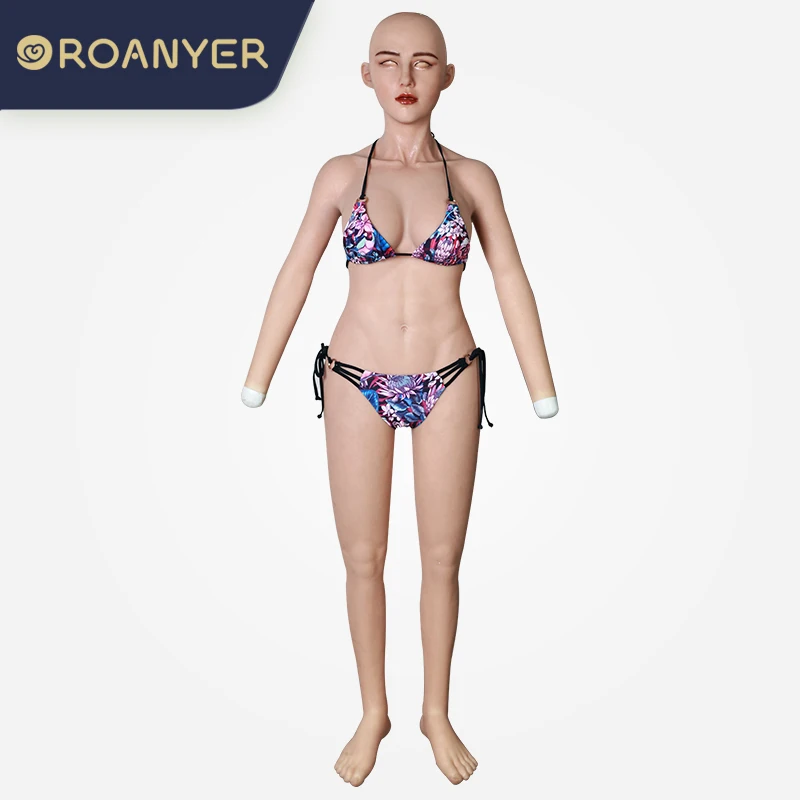 

ROANYER May Whole Silicone Bodysuit Transgender Realistic Fake Boobs With Arms Breast Forms For Crossdresser Shemale Drag Queen