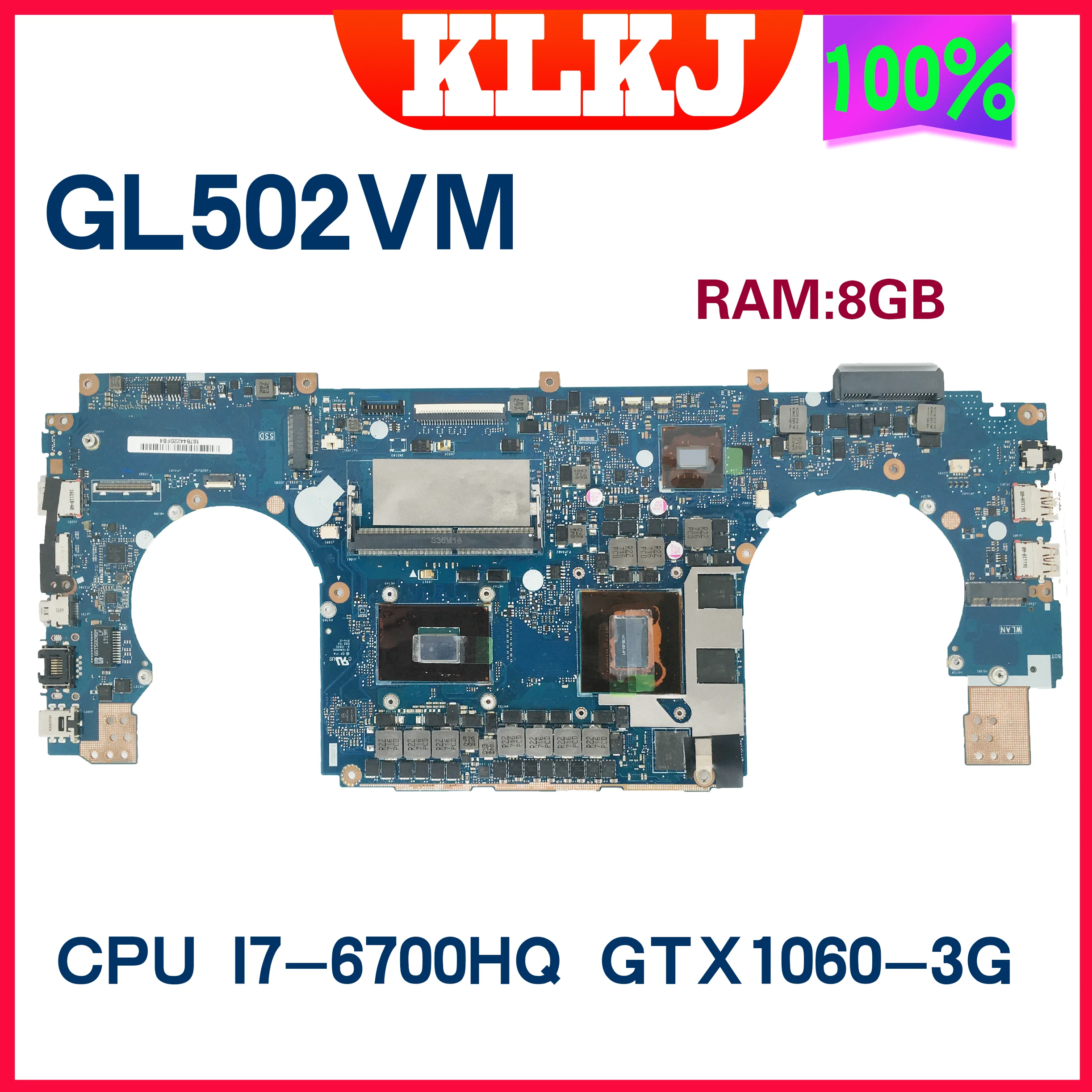 Dinzi GL502VM Laptop Motherboard For ASUS ROG GL502VMK GL502V GL502VMZ Mainboard With I7-7700HQ I7-6700HQ GTX1060-6G/3G RAM-8GB
Dinzi GL502VM Laptop Motherboard For ASUS ROG GL502VMK GL502V GL502VMZ Mainboard With I7-7700HQ I7-6700HQ GTX1060-6G/3G RAM-8GB