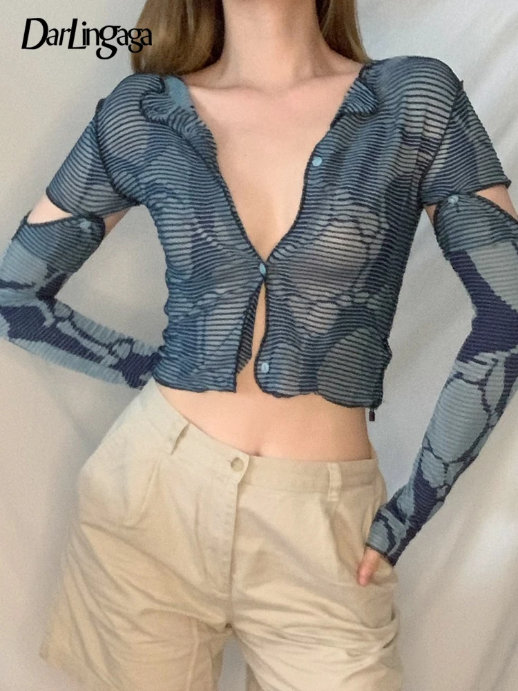 Darlingaga Fashion Retro Stripe Printing Skinny Sexy Women's T-shirts Buttons Up Crop Top Detachable Aesthetic Party Shirts Tee
Darlingaga Fashion Retro Stripe Printing Skinny Sexy Women's T-shirts Buttons Up Crop Top Detachable Aesthetic Party Shirts Tee