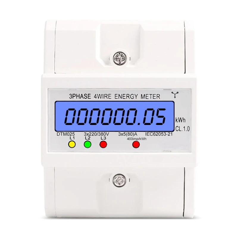 Din Rail 3 Phase 4 Wire Electronic Watt Power Consumption Energy Meter Wattmeter Kwh 5-80A 380V LCD Backlight Display
Din Rail 3 Phase 4 Wire Electronic Watt Power Consumption Energy Meter Wattmeter Kwh 5-80A 380V LCD Backlight Display