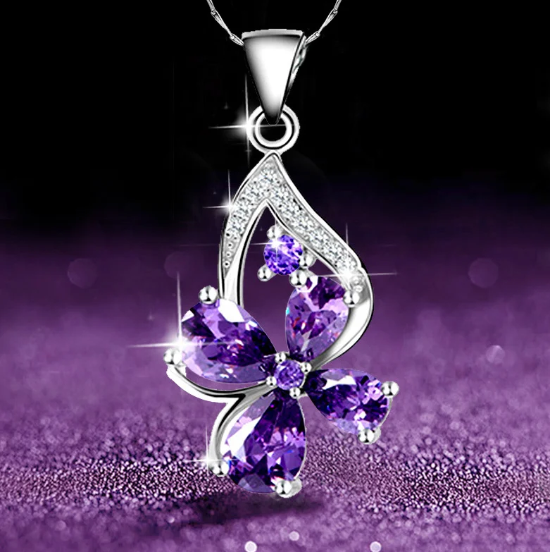 ANGLANG Aesthetic Purple CZ Women's Necklace Marquise Butterfly Pendant Luxury Fashion Female Wedding Jewelry 2021
ANGLANG Aesthetic Purple CZ Women's Necklace Marquise Butterfly Pendant Luxury Fashion Female Wedding Jewelry 2021