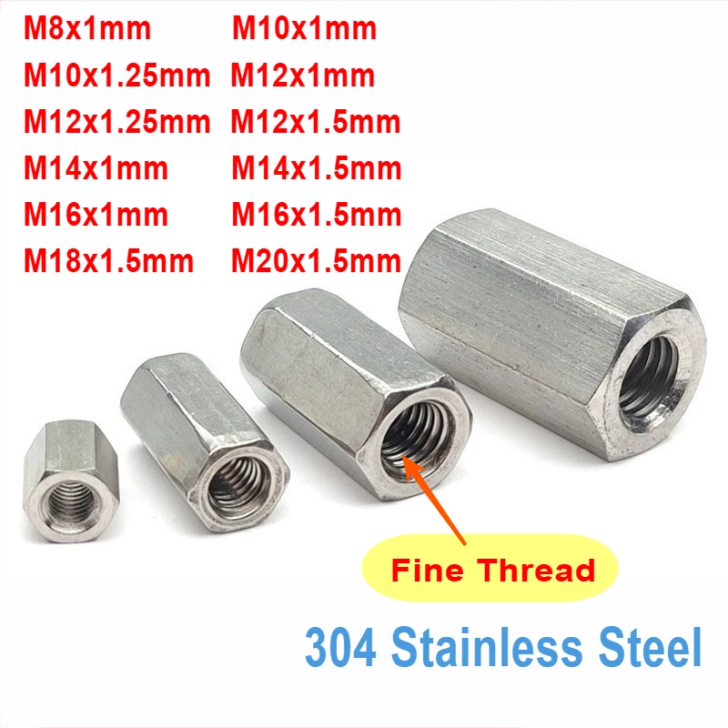 Набор шестигранных гаек с тонкой резьбой из нержавеющей стали 304
Набор шестигранных гаек с тонкой резьбой из нержавеющей стали 304