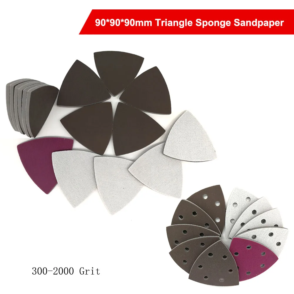 90*90*90mm 6 Hole Triangle Sponge Red Sandpaper 300-2000 Grit Dry Wet Hook&Loop Grinding Machine Flocking Sanding Paper
90*90*90mm 6 Hole Triangle Sponge Red Sandpaper 300-2000 Grit Dry Wet Hook&Loop Grinding Machine Flocking Sanding Paper