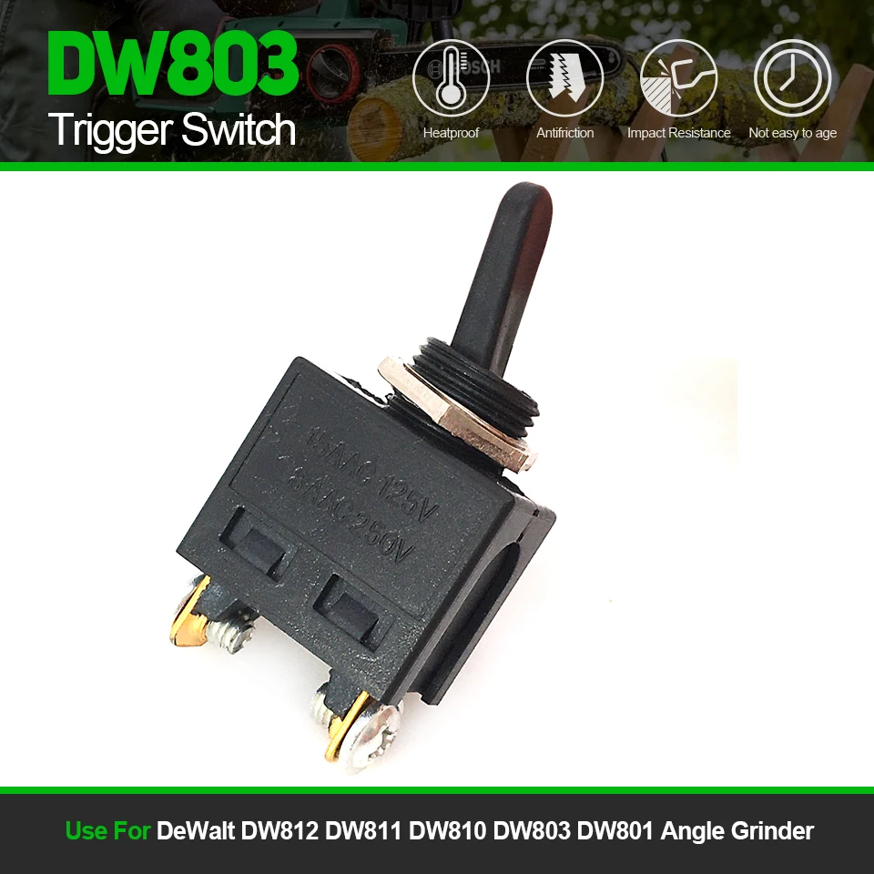

1Pc Replace Trigger Switch For DeWalt DW803 DW812 DW811 DW810 DW801 562209-00 Angle Grinder Spare Parts Power Tools Accessories