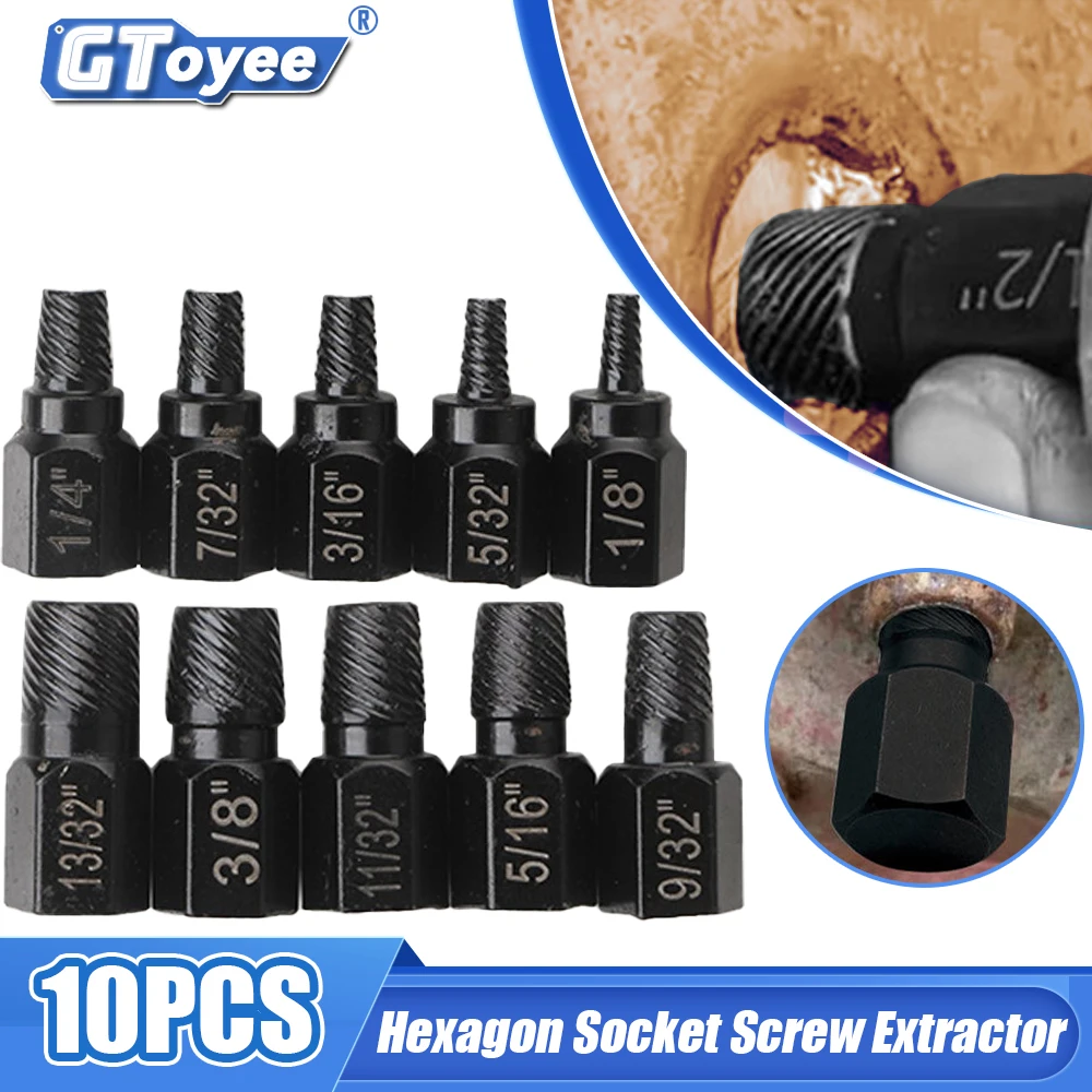 10Pcs Screw Extractor Kit Alloy Steel Damaged Screw Remover Set Easy Out Drill Bit Screws Bolt Stud Multi-Spline Screw Extractor
10Pcs Screw Extractor Kit Alloy Steel Damaged Screw Remover Set Easy Out Drill Bit Screws Bolt Stud Multi-Spline Screw Extractor