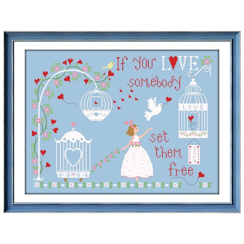 Clear stotck Love is free cross stitch kit aida fabric 18ct 14ct 11ct skyblue cotton silk thread embroidery kits DIY craft set
Clear stotck Love is free cross stitch kit aida fabric 18ct 14ct 11ct skyblue cotton silk thread embroidery kits DIY craft set