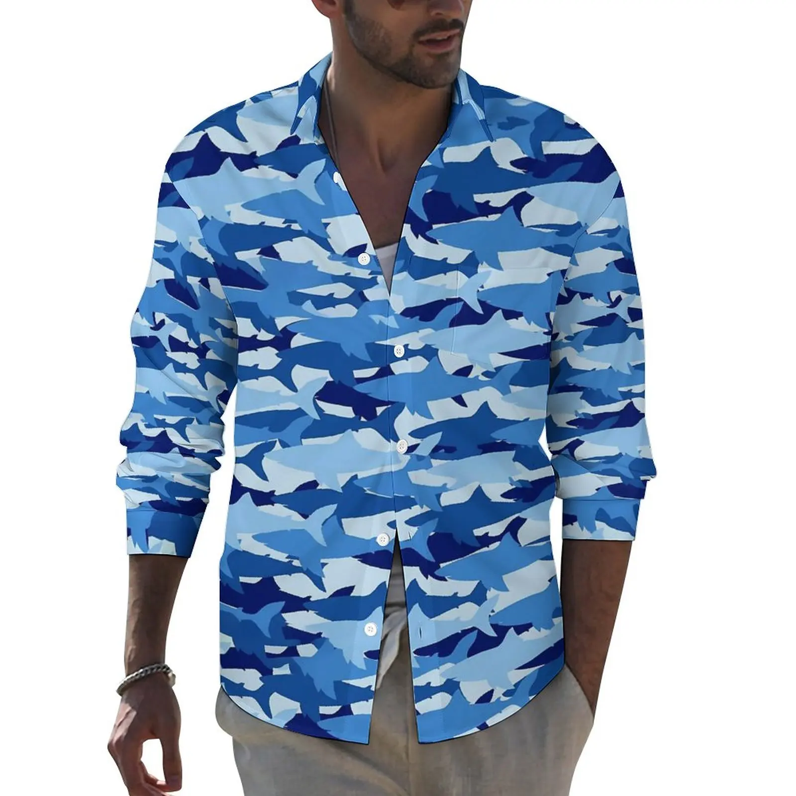 Blue Shark Shirt Male Animal Print Casual Shirts Autumn Stylish Graphic Blouses Long Sleeve Vintage Oversized Tops Gift
Blue Shark Shirt Male Animal Print Casual Shirts Autumn Stylish Graphic Blouses Long Sleeve Vintage Oversized Tops Gift