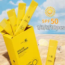 1/3/5/10pcs Breathable Sunscreen Spf50 Skin Care Isolation Waterproof Facial Moisturizer Single Pack Facial Sun Protection 3g
