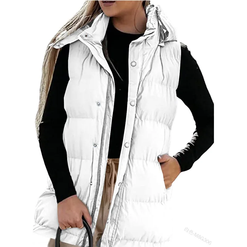 Winter Parkas Waistcoat Women's Solid Cardigan Straight Warm Coat Women's Casual Sleeveless Single-Breasted Zipper Hooded Parkas
Winter Parkas Waistcoat Women's Solid Cardigan Straight Warm Coat Women's Casual Sleeveless Single-Breasted Zipper Hooded Parkas