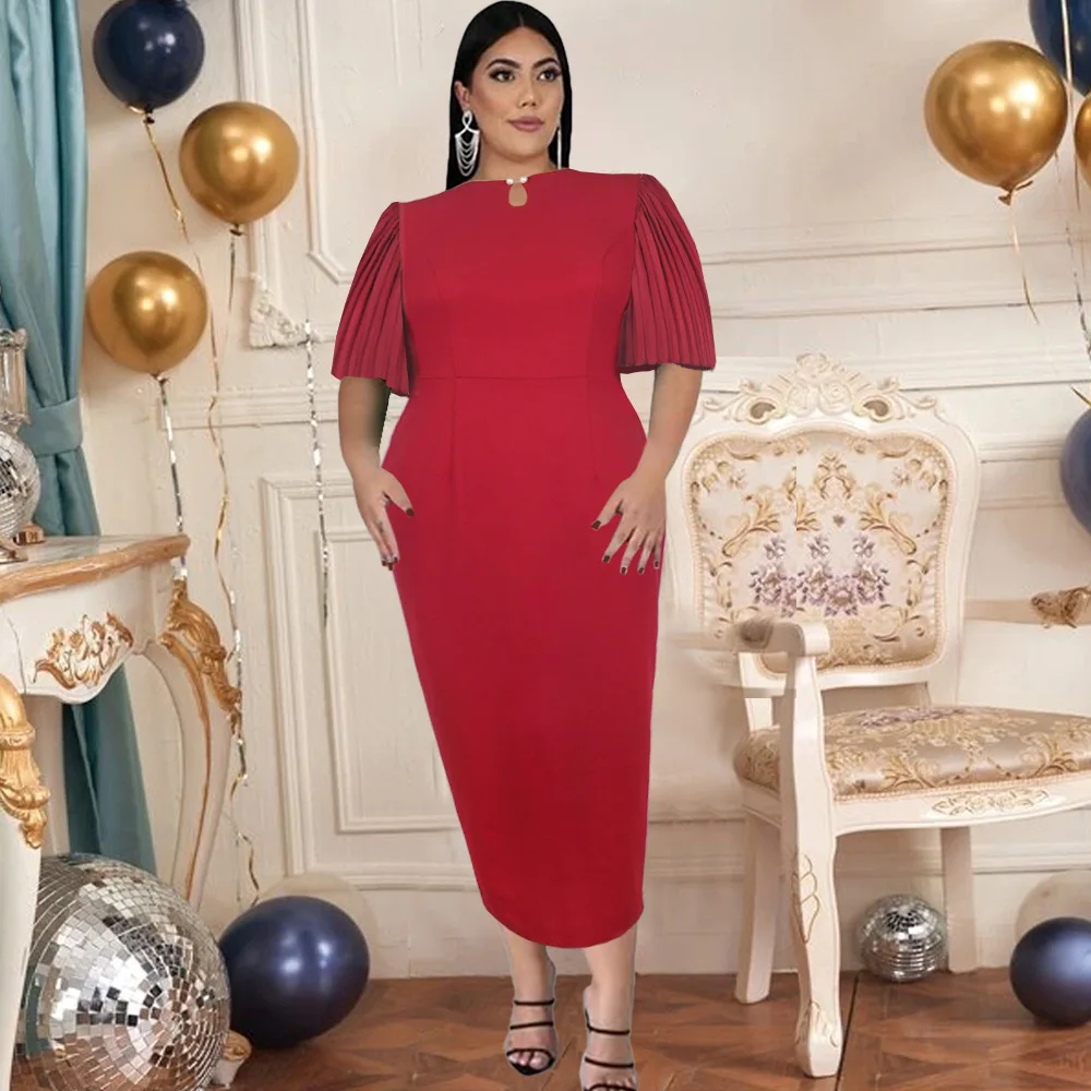 2022 Women Fashion Dress Elegant Chic Western Style Short Sleeve Round Neck Solid Color Slim Pleated Patchwork Lady Summer Dress
2022 Women Fashion Dress Elegant Chic Western Style Short Sleeve Round Neck Solid Color Slim Pleated Patchwork Lady Summer Dress