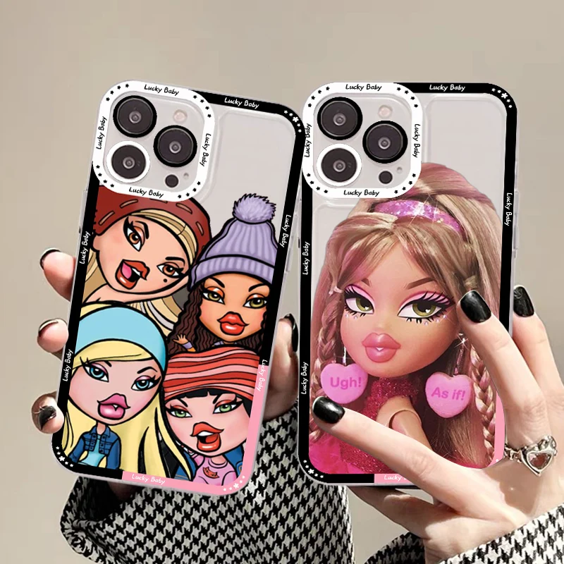 

Lovely Doll Bratz Phone Case For iPhone 11 12 13 14 Mini Pro Max XR X XS TPU Clear Case For 8 7 6 Plus SE 2020