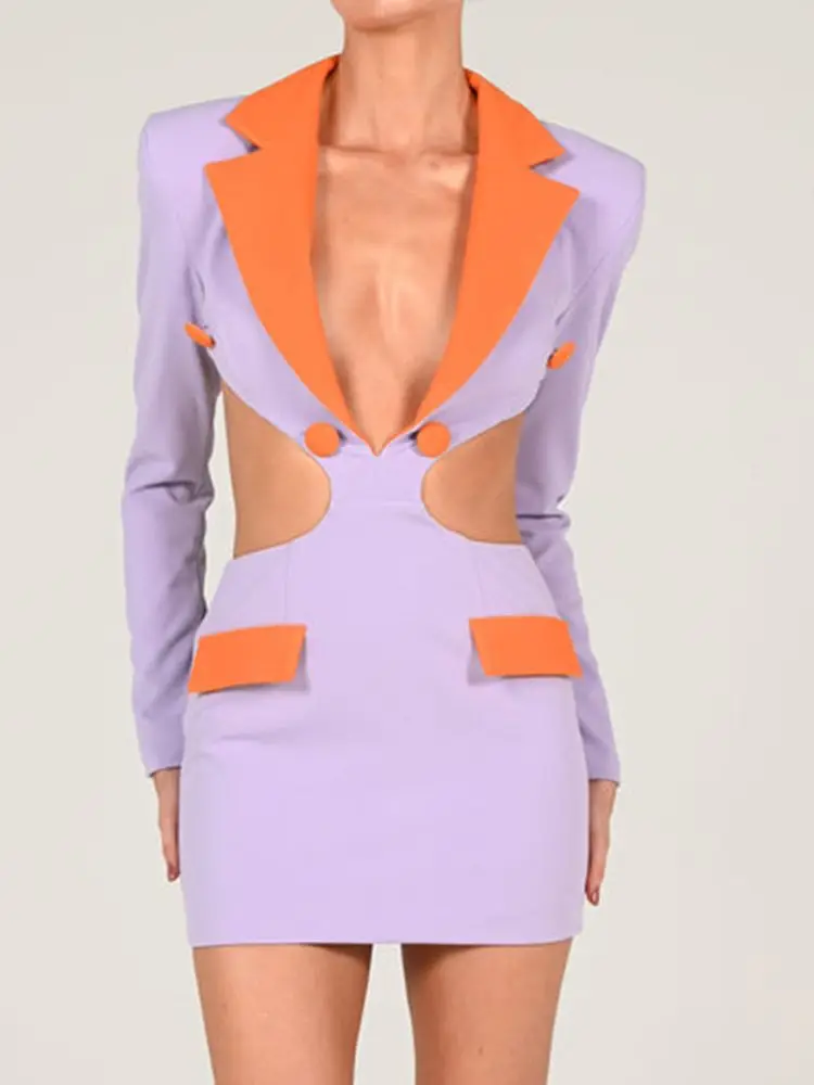 2022 Autumn New Women'S Sexy Long Sleeve V-Neck Button Patchwork Hollow Out Backless Mini Dress Bodycon Celebrity Party Dress
2022 Autumn New Women'S Sexy Long Sleeve V-Neck Button Patchwork Hollow Out Backless Mini Dress Bodycon Celebrity Party Dress