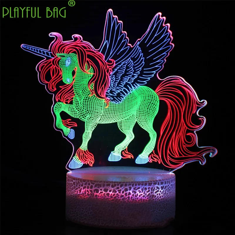 PLAYFUL BAG Light card decoration manual Unicorn horse 3D led touch remote control color dynamic light decoration zd61
PLAYFUL BAG Light card decoration manual Unicorn horse 3D led touch remote control color dynamic light decoration zd61