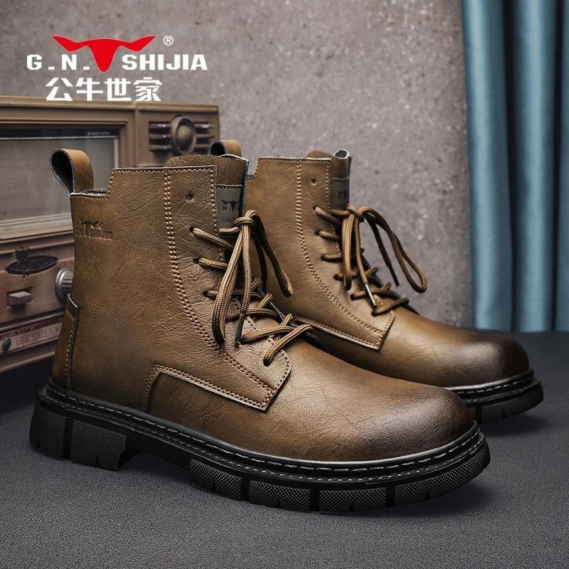 High quality 2023 New Men's Shoes British High Top Martin Boots Motorcycle Fashion Work Clothes Leather Men
High quality 2023 New Men's Shoes British High Top Martin Boots Motorcycle Fashion Work Clothes Leather Men