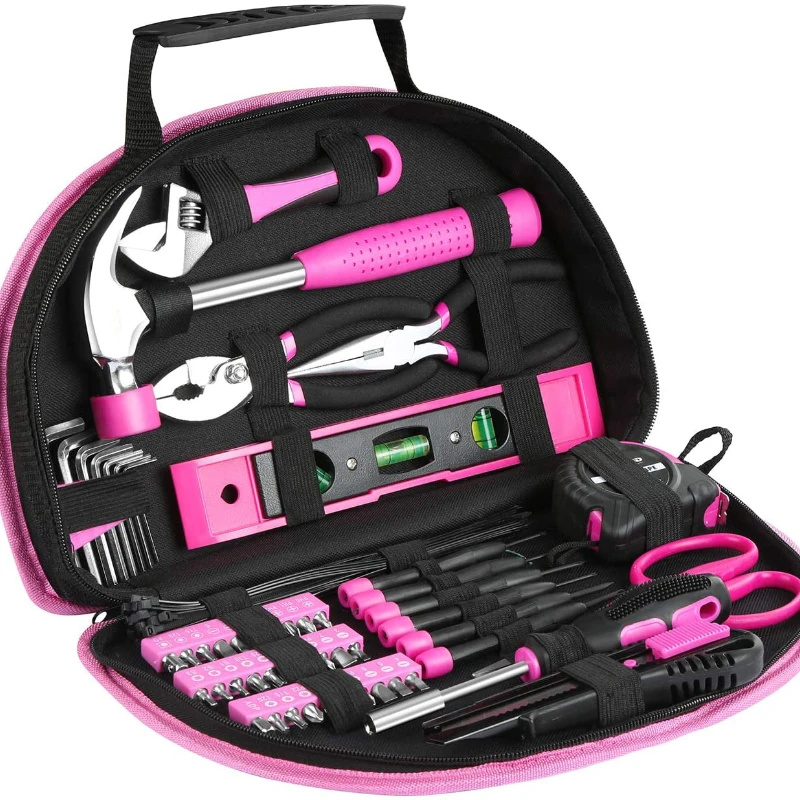 Free Shipping 69-Piece Pink Tool Set for Women Ladies Hand Tool Kit with Easy Carrying Tool Bag Box for DIY Home Maintenance &
Free Shipping 69-Piece Pink Tool Set for Women Ladies Hand Tool Kit with Easy Carrying Tool Bag Box for DIY Home Maintenance &