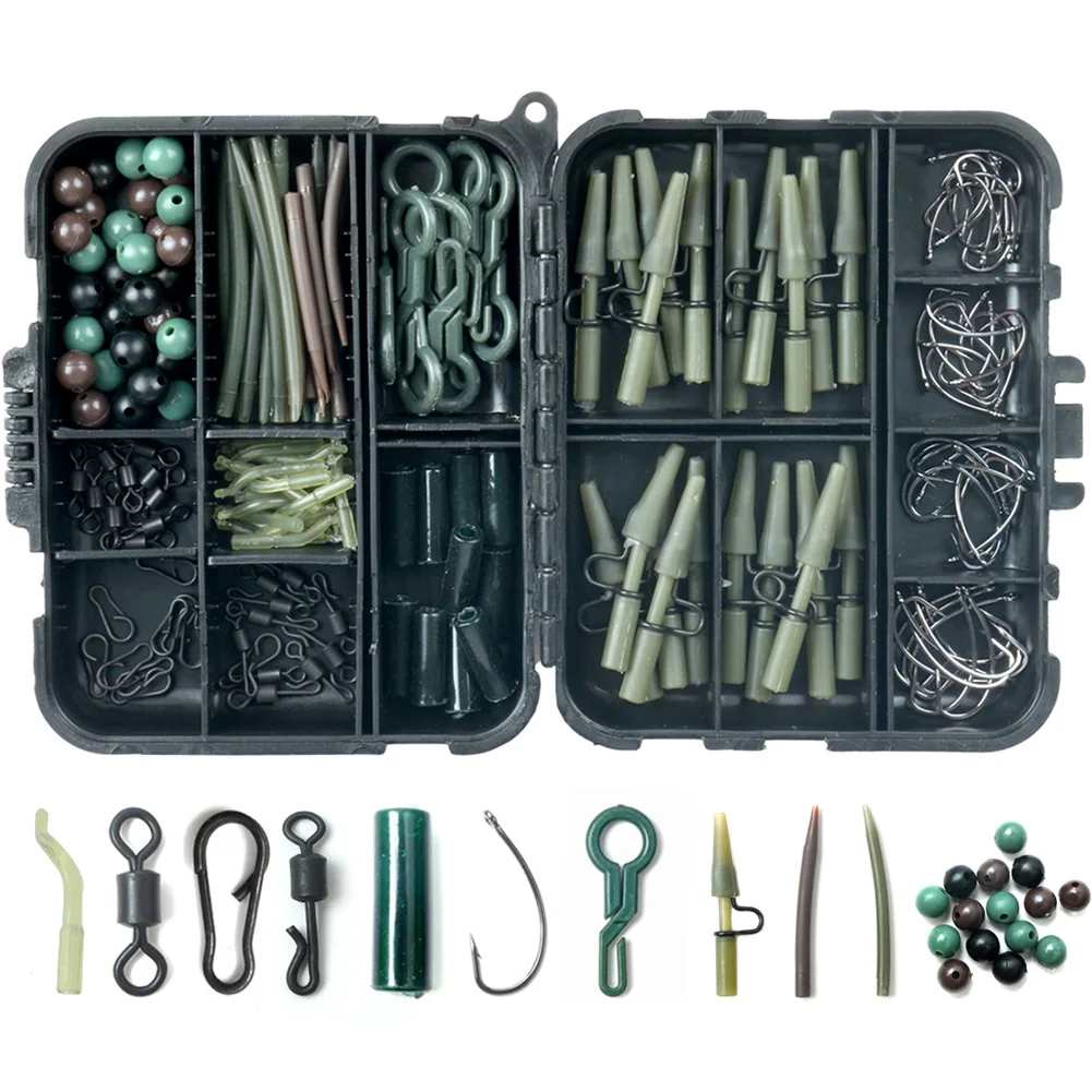 180pcs Carp Fishing Tackle Weights Clip Hooks Swivels Terminal Rigs Hooks Snaps Clips Sinker Weights Anti-tangle Sleeves Screws
180pcs Carp Fishing Tackle Weights Clip Hooks Swivels Terminal Rigs Hooks Snaps Clips Sinker Weights Anti-tangle Sleeves Screws