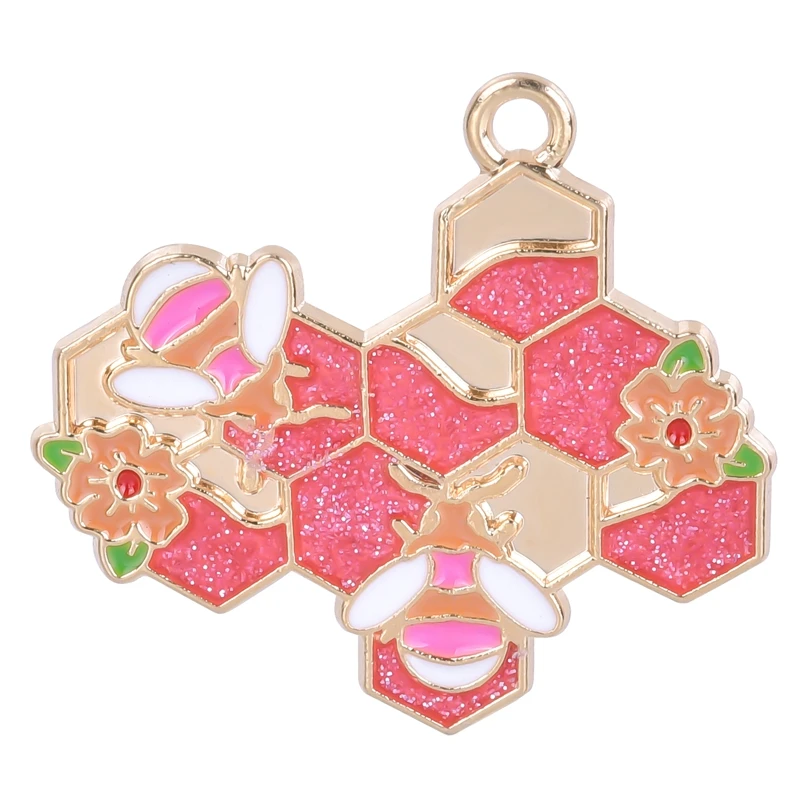 2pcs/Lot Bee Hive Hexagon Flower Plant Animal Honey Queen Charms Alloy Dripping Oil Pendant For Jewelry Making DIY Accessories
2pcs/Lot Bee Hive Hexagon Flower Plant Animal Honey Queen Charms Alloy Dripping Oil Pendant For Jewelry Making DIY Accessories