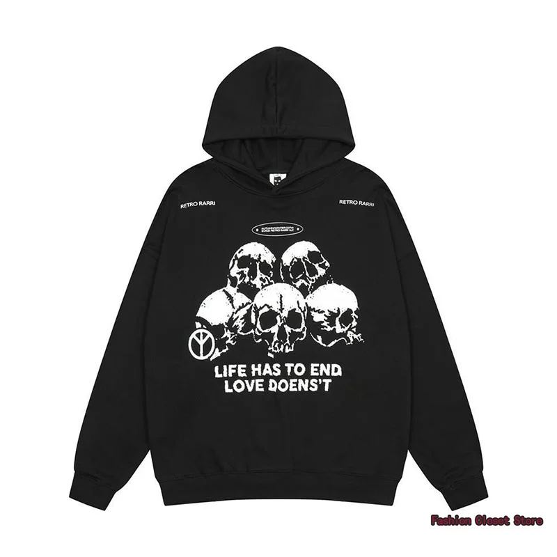Hoodies Sweatshirts Men Woman Fashion Solid Skull Printing Gothic Dark Style Autumn Winter Hip Hop Hoody Male Brand Casual Tops
Hoodies Sweatshirts Men Woman Fashion Solid Skull Printing Gothic Dark Style Autumn Winter Hip Hop Hoody Male Brand Casual Tops