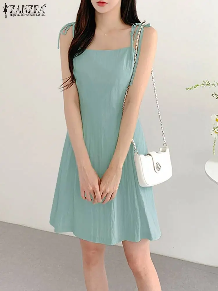 ZANZEA Vacation Beach Waisted A-Line Robe Women Summer Sling Dress Sexy Solid Color Party Sundress Casual Spaghetti Strap Dress
ZANZEA Vacation Beach Waisted A-Line Robe Women Summer Sling Dress Sexy Solid Color Party Sundress Casual Spaghetti Strap Dress