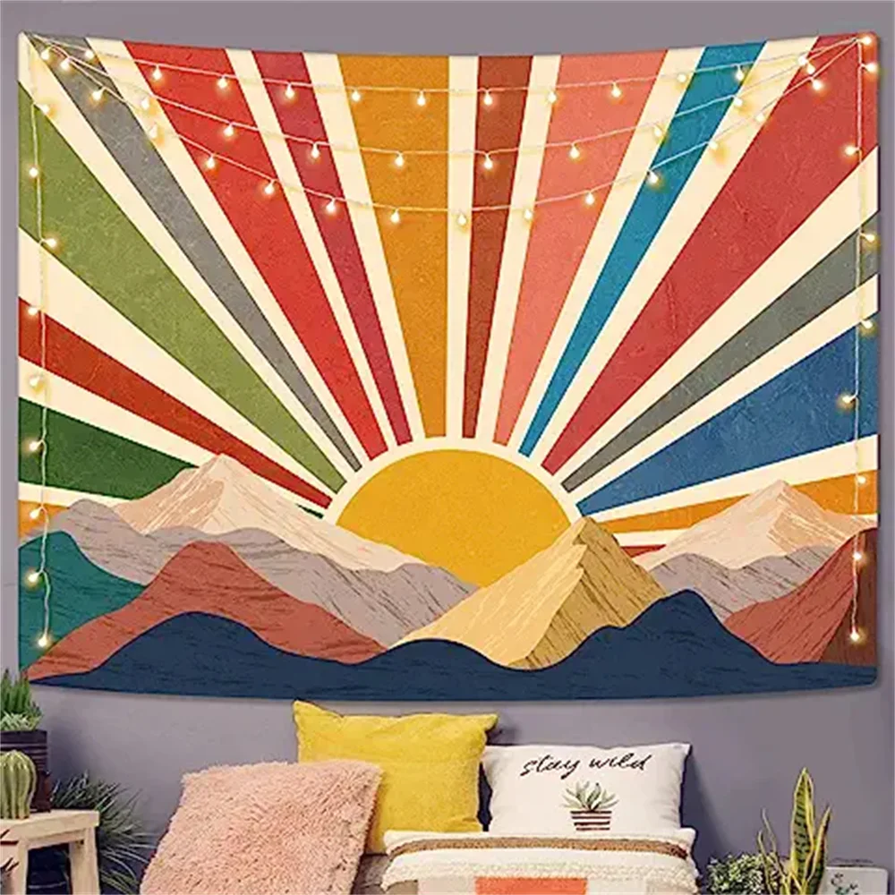 Sun Rainbow Tapestry Mountain Abstract Wall Hanging Sunrise Sunset Western Retro Tapestries Vintage Geometric Rainbow Tapestry
Sun Rainbow Tapestry Mountain Abstract Wall Hanging Sunrise Sunset Western Retro Tapestries Vintage Geometric Rainbow Tapestry