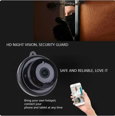 Mini Wifi IP Camera HD 1080P Wireless Indoor Camera Nightvision Two Way Audio Motion Detection Baby Monitor V380
Mini Wifi IP Camera HD 1080P Wireless Indoor Camera Nightvision Two Way Audio Motion Detection Baby Monitor V380