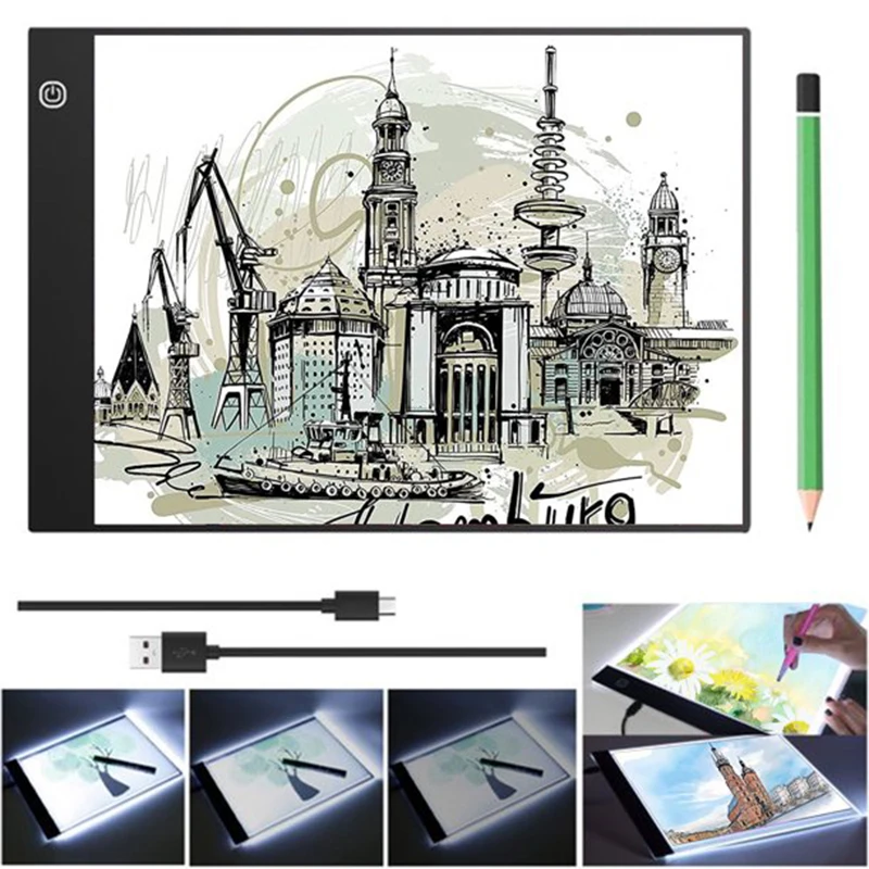 A4 LED Tracing Light Box with Scale,Art Light Pad Light Table with USB Power,Ultra-Thin Copy Board for Diamond Painting Drawing
A4 LED Tracing Light Box with Scale,Art Light Pad Light Table with USB Power,Ultra-Thin Copy Board for Diamond Painting Drawing