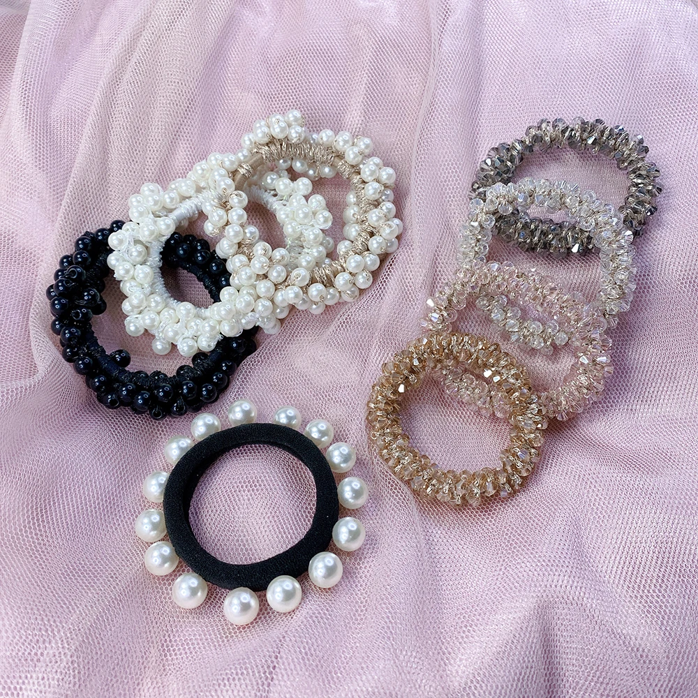 Crystal Hair Ornament Pearl Rubber Band Telephone Cord Head Rope Combination Bands New Headwear for Women Apparel Accessories
Crystal Hair Ornament Pearl Rubber Band Telephone Cord Head Rope Combination Bands New Headwear for Women Apparel Accessories