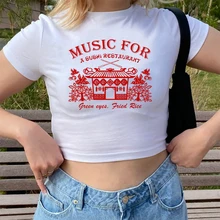 Cute Sushi Baby Tee Music for A Sushi Restaurant Shirt Love on Tour Shirt As It Was Women Y2k Graphic Tee Vintage Crop Tops