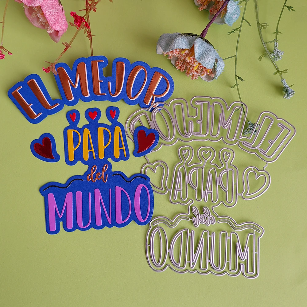 SpanishEL MEJOR PAPA MUNDO cutting dies for English letters, scrapbooks, reliefs craft stamps, photo album puzzl
SpanishEL MEJOR PAPA MUNDO cutting dies for English letters, scrapbooks, reliefs craft stamps, photo album puzzl