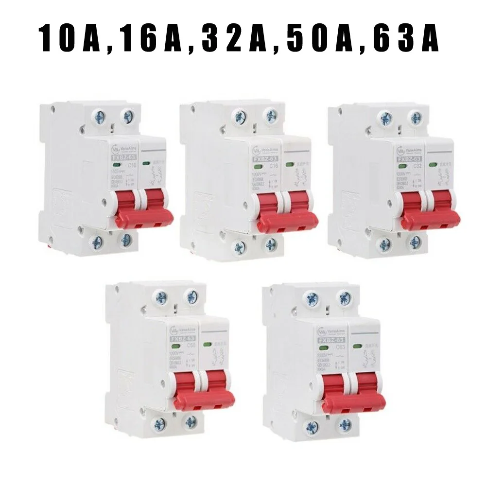 DC 1000V 2P Solar Mini Circuit Breaker Overload Protection Switch 10A/16A/32A/50A/63A MCB For Photovoltaic PV System
DC 1000V 2P Solar Mini Circuit Breaker Overload Protection Switch 10A/16A/32A/50A/63A MCB For Photovoltaic PV System