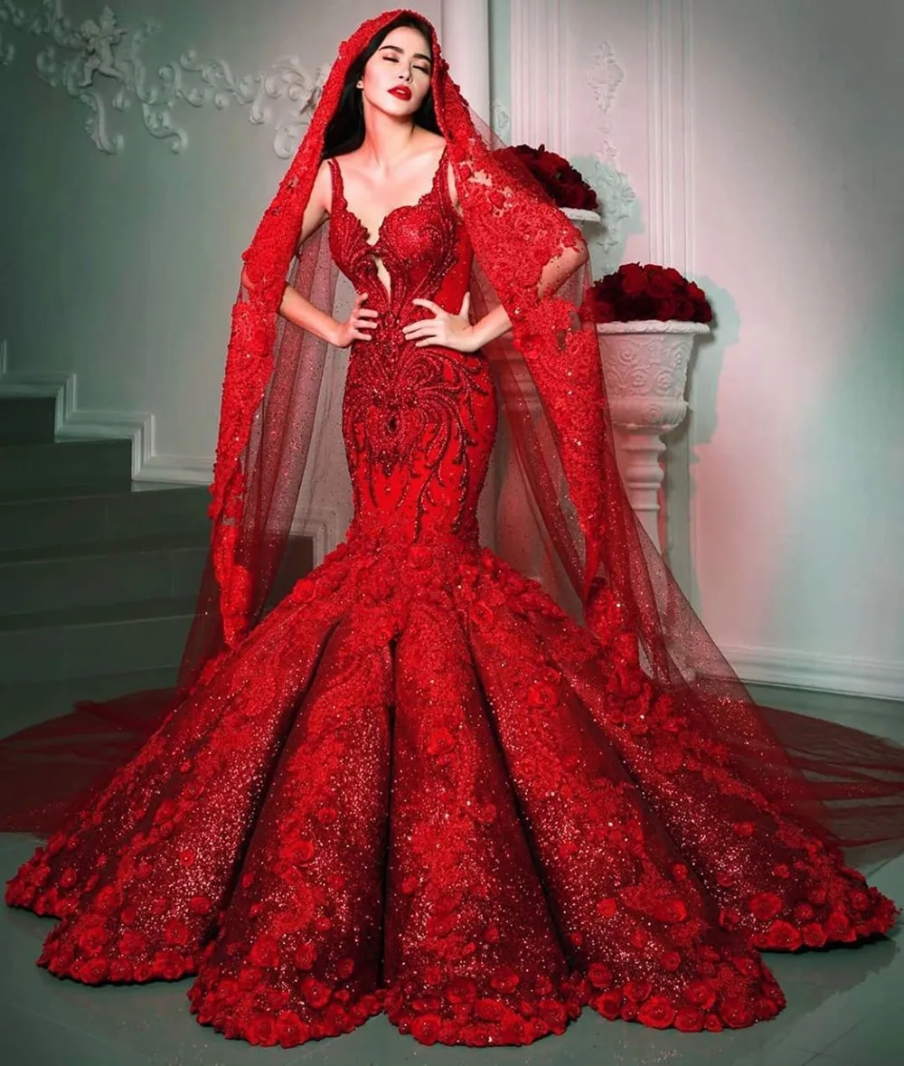 Luxury red sexy V-neck tie shoulder strap prom banquet wedding dress mermaid ruffled evening dress beaded sequin flower dresses
Luxury red sexy V-neck tie shoulder strap prom banquet wedding dress mermaid ruffled evening dress beaded sequin flower dresses