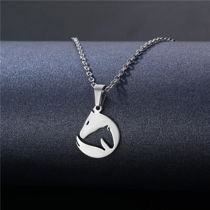 Stainless Steel Animal Horse Pendant Necklace For Women Silver Color Chain Clothing Costume Jewelry Accessories Wholesale
Stainless Steel Animal Horse Pendant Necklace For Women Silver Color Chain Clothing Costume Jewelry Accessories Wholesale
