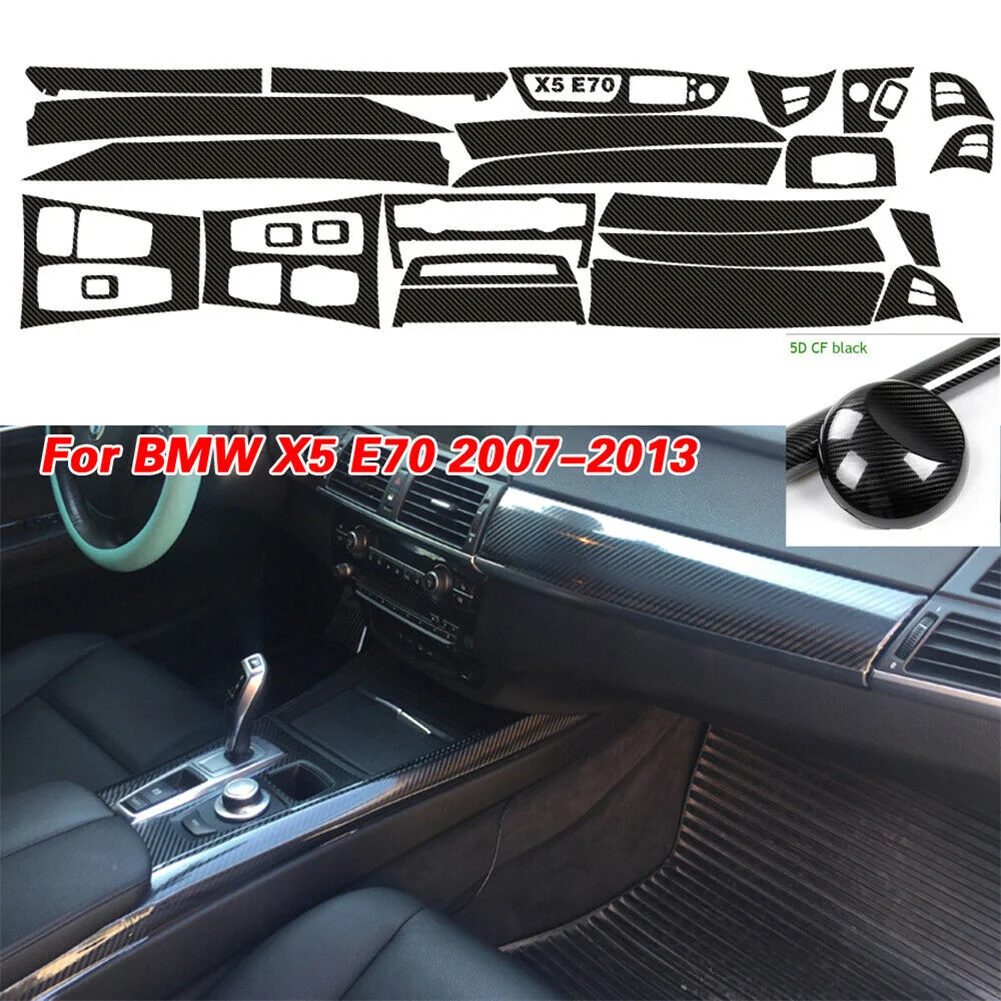 Interior Sticker Dash Trim Decorations Stickers Vinyl Glossy Black Carbon Fiber Pattern For BMW X5 E70 2007-2013 Car Accessory
Interior Sticker Dash Trim Decorations Stickers Vinyl Glossy Black Carbon Fiber Pattern For BMW X5 E70 2007-2013 Car Accessory