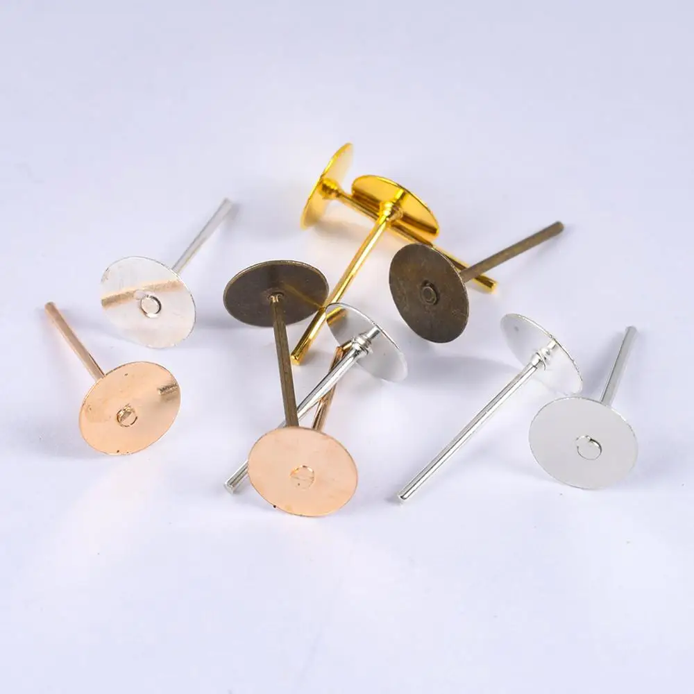 100Pcs/Lot Blank Earring Stud Base Pins Fit 3 4 5 6 8 10mm Cabochon Cameo Settings DIY Jewelry Making Findings
100Pcs/Lot Blank Earring Stud Base Pins Fit 3 4 5 6 8 10mm Cabochon Cameo Settings DIY Jewelry Making Findings