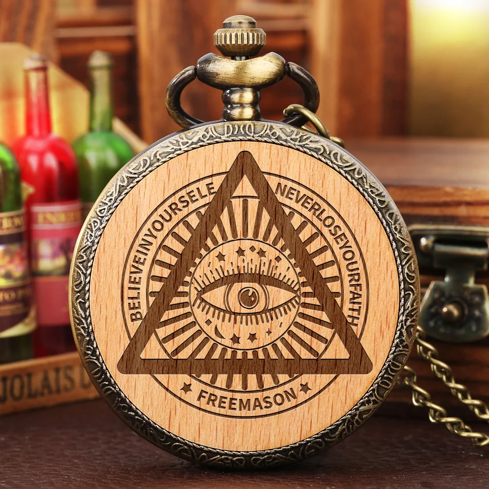 Freemason Sacred Society Emblem All Seeing Eye Pyramid Symbol Masonic Quartz Pocket Watch Wood Freemason Friendly Necklace Clock
Freemason Sacred Society Emblem All Seeing Eye Pyramid Symbol Masonic Quartz Pocket Watch Wood Freemason Friendly Necklace Clock