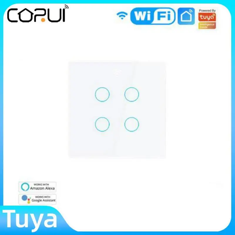 CORUI TUYA WiFi Smart Touch Switch 1/2/3/4 Gang Smart Life Light Switch Home Wall Button APP Control For Alexa Google Home
CORUI TUYA WiFi Smart Touch Switch 1/2/3/4 Gang Smart Life Light Switch Home Wall Button APP Control For Alexa Google Home