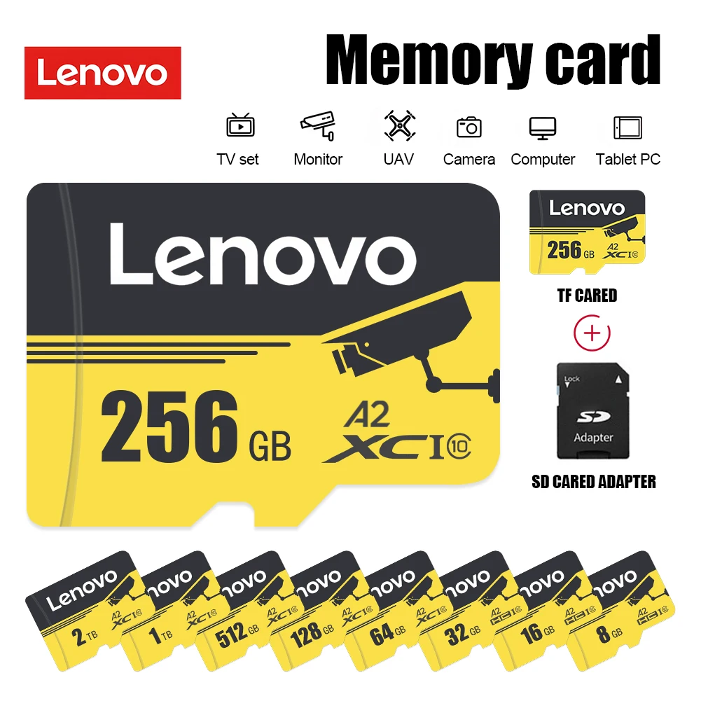 

Lenovo Class10 Flash Memory SD Card 128GB 256GB 512GB 1TB 2TB High Speed Micro TF Sd Card 32GB 64GB cartao de memoria For iphone