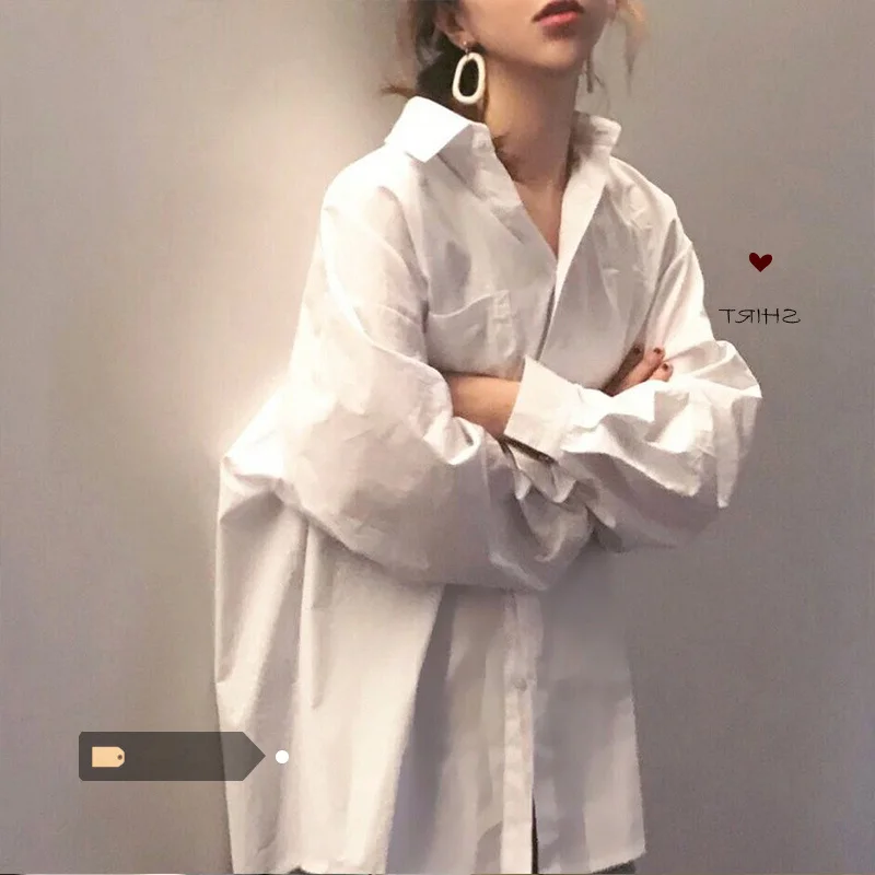 DUOFAN White Shirts Women's Spring Autumn Loose Long Sleeve Blouses Coats Female Turn Down Collar Oversized Simple Shirt Casual
DUOFAN White Shirts Women's Spring Autumn Loose Long Sleeve Blouses Coats Female Turn Down Collar Oversized Simple Shirt Casual