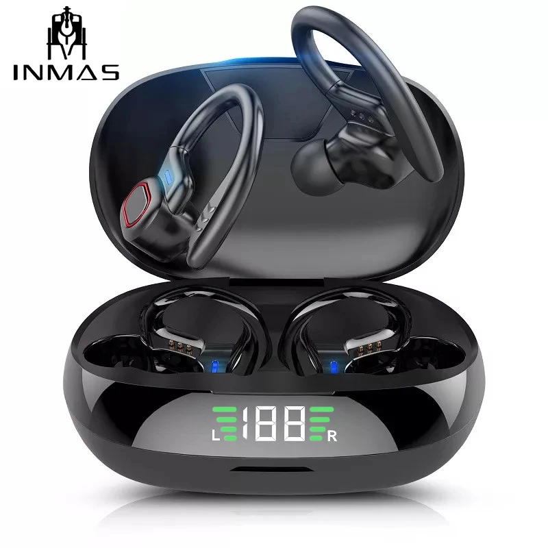Wireless Earphones Digital Display Hanging Ear Sport Earbuds Stereo Noise Reduction Headphones Headset Touch Control
Wireless Earphones Digital Display Hanging Ear Sport Earbuds Stereo Noise Reduction Headphones Headset Touch Control