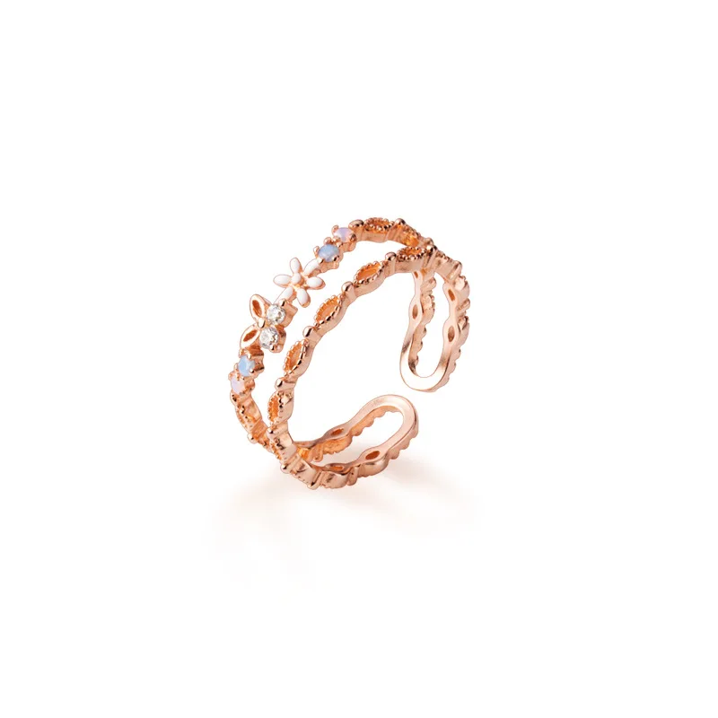 S925 Sterling Silver Double Ring Rose Gold Color Size Open Adjustable For Women Fashion Fine Jewelry Gifts
S925 Sterling Silver Double Ring Rose Gold Color Size Open Adjustable For Women Fashion Fine Jewelry Gifts