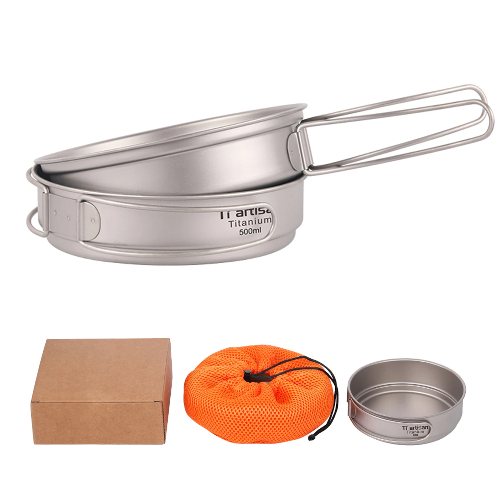 350/500ml Outdoor Camping Frying Pan Lightweight Titanium Frypan With Foldable Handles For Outdoor Camping Hiking Cookware
350/500ml Outdoor Camping Frying Pan Lightweight Titanium Frypan With Foldable Handles For Outdoor Camping Hiking Cookware