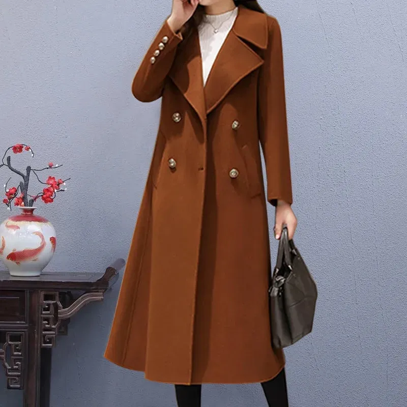 Winter New Double-Sided Cashmere Woolen Coat Women Fashion Double-Breasted Long Wool Jacket Elegant Tops Female Overcoat G1667
Winter New Double-Sided Cashmere Woolen Coat Women Fashion Double-Breasted Long Wool Jacket Elegant Tops Female Overcoat G1667