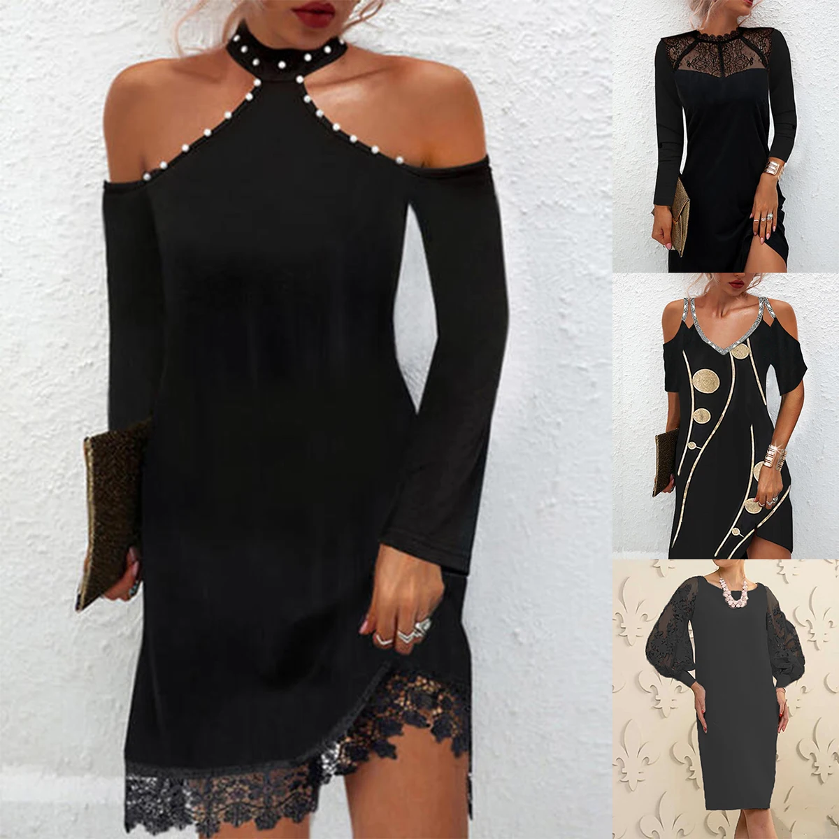 Women's Dress Sexy Lace Mesh Patchwork Long Sleeve Dress Solid Elegant Party Dresses Fashion Casual Streetwear Bodycon Dress
Women's Dress Sexy Lace Mesh Patchwork Long Sleeve Dress Solid Elegant Party Dresses Fashion Casual Streetwear Bodycon Dress