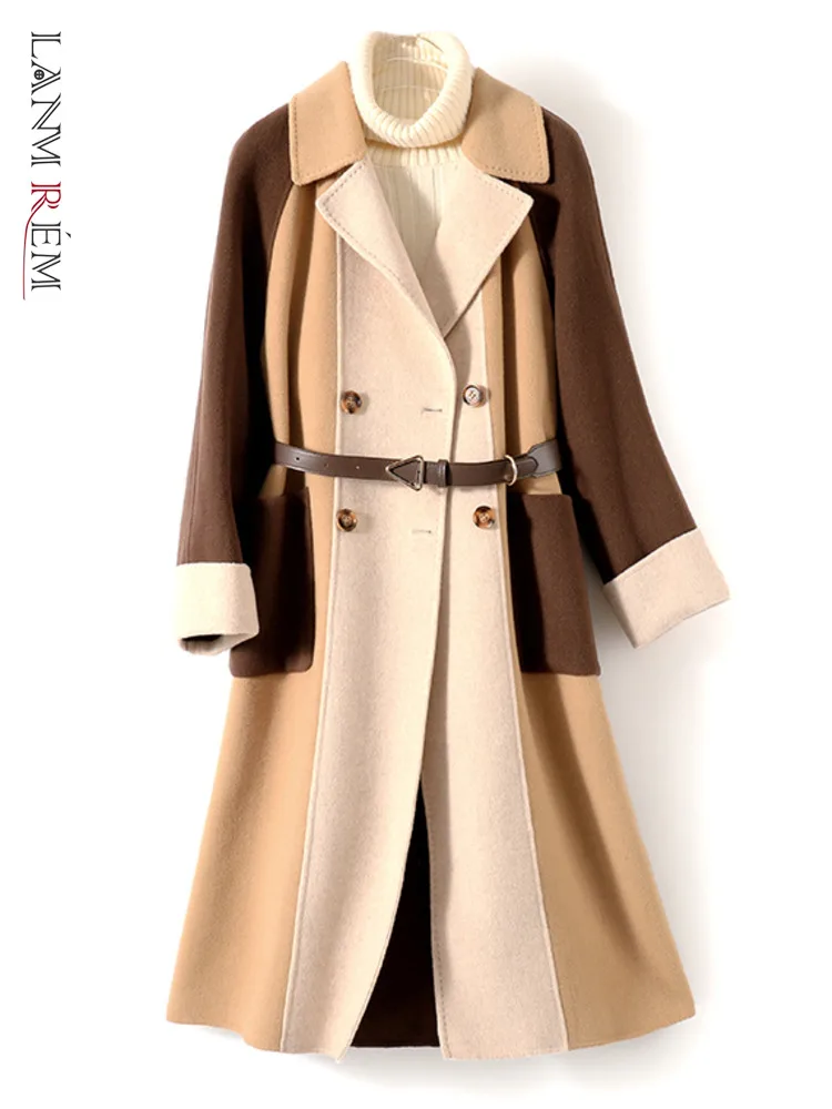 LANMREM High End Woolen Coat Women Contrast Color Knitting Lapel Belt Long Sleeves Fashion Clothing 2023 Autumn Winter CP1818
LANMREM High End Woolen Coat Women Contrast Color Knitting Lapel Belt Long Sleeves Fashion Clothing 2023 Autumn Winter CP1818
