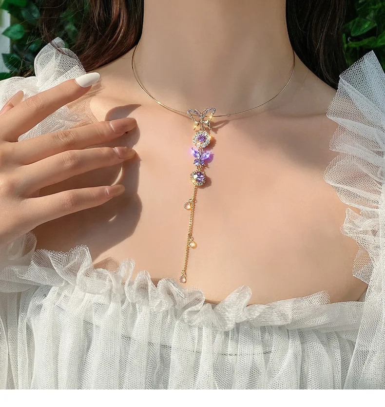 1 Pc Butterfly Collar Crystal Pearl Pendant Necklace Charm Flower Tassel Nack Chain Adjustable Opening Choker Jewelry For Woman
1 Pc Butterfly Collar Crystal Pearl Pendant Necklace Charm Flower Tassel Nack Chain Adjustable Opening Choker Jewelry For Woman