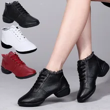 Womens Genuine Leather Sneakers Dance Shoes for Women Comfortable Modern Jazz Dancing Shoe Ladies Outdoor Sports Shoes