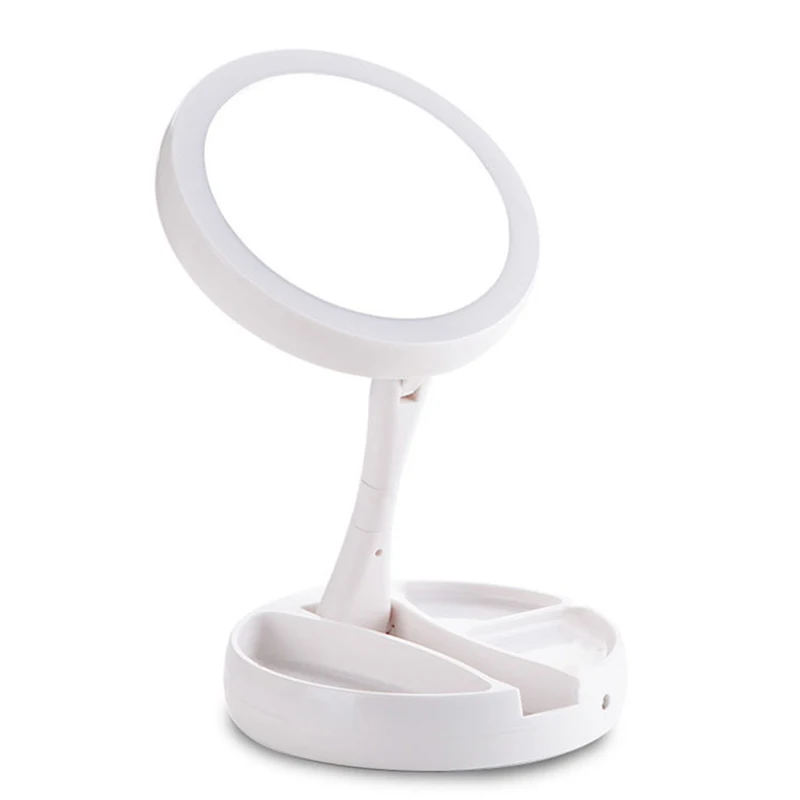Портативное складное зеркало для макияжа со светодиодный светильник кой, настольное регулируемое зеркало для туалетного столика 10X
Портативное складное зеркало для макияжа со светодиодный светильник кой, настольное регулируемое зеркало для туалетного столика 10X